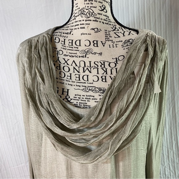 Soft Surroundings NWT sz L Silk Beaux Arts Tunic Taupe - Picture 6 of 13